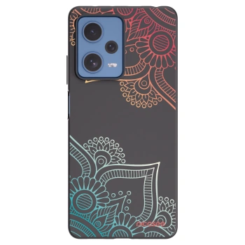 Picasee husă neagră din silicon pentru Xiaomi Redmi Note 12 Pro 5G - Flowers pattern