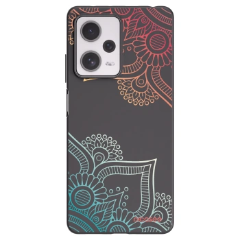 Picasee husă neagră din silicon pentru Xiaomi Redmi Note 12 Pro+ 5G - Flowers pattern