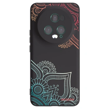 Picasee husă neagră din silicon pentru Honor Magic5 Pro - Flowers pattern