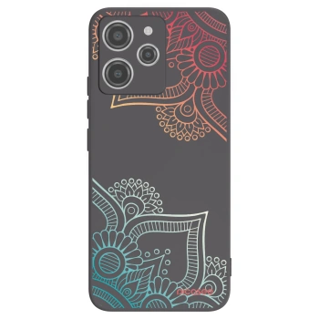 Picasee husă neagră din silicon pentru Xiaomi Redmi 12 4G - Flowers pattern