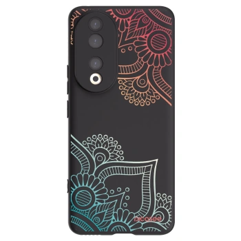 Picasee husă neagră din silicon pentru Honor 90 5G - Flowers pattern