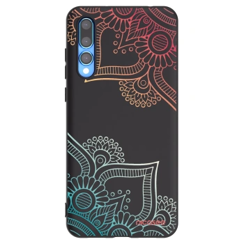 Picasee husă neagră din silicon pentru Huawei P20 Pro - Flowers pattern