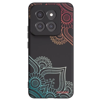 Picasee husă neagră din silicon pentru Xiaomi 14 Pro - Flowers pattern