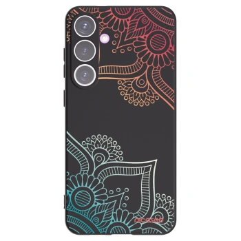 Picasee husă neagră din silicon pentru Samsung Galaxy S24+ S926B 5G - Flowers pattern