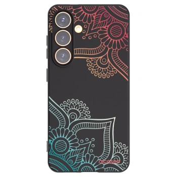 Picasee husă neagră din silicon pentru Samsung Galaxy S24 S921B 5G - Flowers pattern