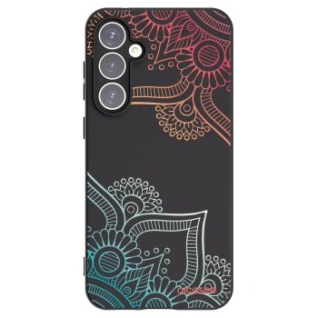 Picasee husă neagră din silicon pentru Samsung Galaxy S23 FE S711B - Flowers pattern