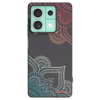 Picasee husă neagră din silicon pentru Xiaomi Redmi Note 13 5G - Flowers pattern