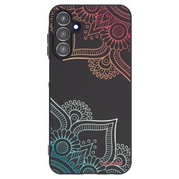 Picasee husă neagră din silicon pentru Samsung Galaxy A15 A155F 4G - Flowers pattern