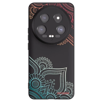 Picasee husă neagră din silicon pentru Xiaomi 14 Ultra - Flowers pattern