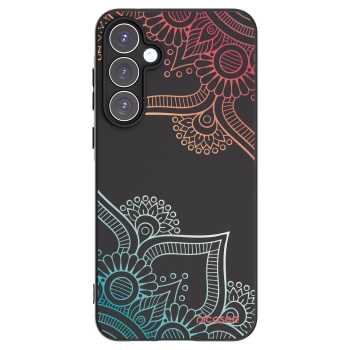 Picasee husă neagră din silicon pentru Samsung Galaxy A55 5G A556B - Flowers pattern