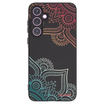 Picasee husă neagră din silicon pentru Samsung Galaxy A35 5G A356B - Flowers pattern