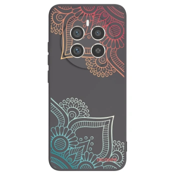 Picasee husă neagră din silicon pentru Realme 12 Pro 5G - Flowers pattern