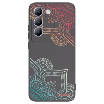 Picasee husă neagră din silicon pentru Vivo V40 SE 5G - Flowers pattern