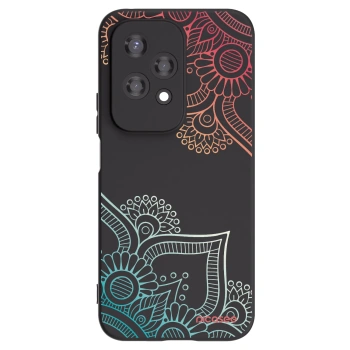 Picasee husă neagră din silicon pentru Honor 200 Lite - Flowers pattern