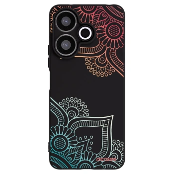 Picasee husă neagră din silicon pentru Xiaomi Redmi 13 4G - Flowers pattern