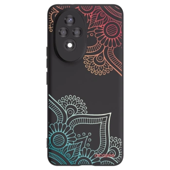 Picasee husă neagră din silicon pentru Honor 200 Pro 5G - Flowers pattern