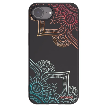 Picasee husă neagră din silicon pentru Apple iPhone 16e - Flowers pattern