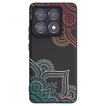Picasee husă neagră din silicon pentru Xiaomi 14T Pro - Flowers pattern