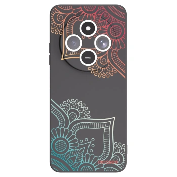 Picasee husă neagră din silicon pentru Xiaomi Redmi 14C - Flowers pattern