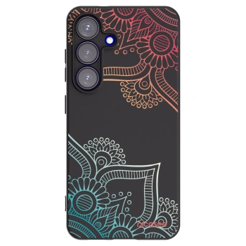 Picasee husă neagră din silicon pentru Samsung Galaxy S25 5G - Flowers pattern