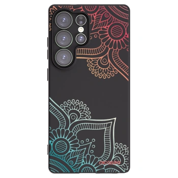 Picasee husă neagră din silicon pentru Samsung Galaxy S25 Ultra 5G - Flowers pattern