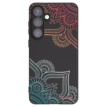 Picasee husă neagră din silicon pentru Samsung Galaxy S25+ 5G - Flowers pattern