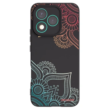 Picasee husă neagră din silicon pentru Honor 400 Lite 5G - Flowers pattern