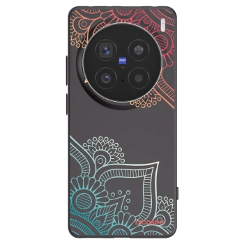 Picasee husă neagră din silicon pentru Vivo X200 Pro - Flowers pattern