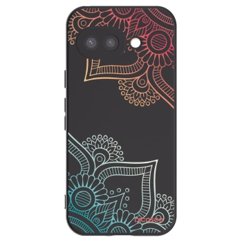 Picasee husă neagră din silicon pentru Google Pixel 9a - Flowers pattern