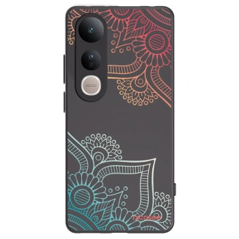 Picasee husă neagră din silicon pentru Vivo V50 Lite 5G - Flowers pattern