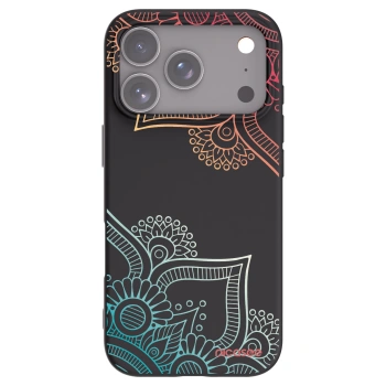 Picasee husă neagră din silicon pentru Apple iPhone 17 Pro - Flowers pattern