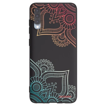 Picasee husă neagră din silicon pentru Samsung Galaxy A70 A705F - Flowers pattern