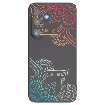 Picasee husă neagră din silicon pentru Samsung Galaxy S25 FE 5G - Flowers pattern