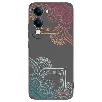 Picasee husă neagră din silicon pentru Vivo Y29s 5G - Flowers pattern