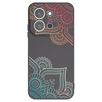 Picasee husă neagră din silicon pentru Xiaomi Redmi 15C 5G - Flowers pattern