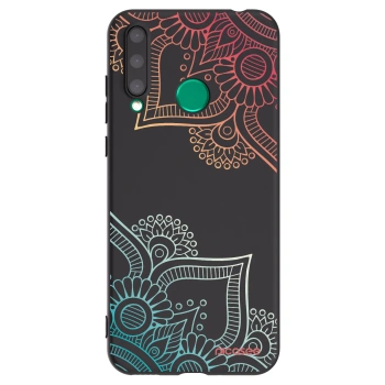 Picasee husă neagră din silicon pentru Honor 20 Lite - Flowers pattern
