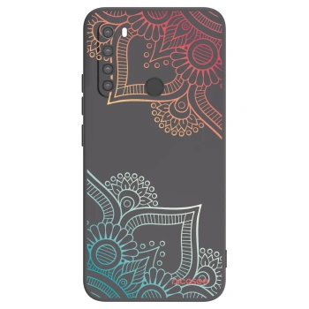 Picasee husă neagră din silicon pentru Xiaomi Redmi Note 8 - Flowers pattern