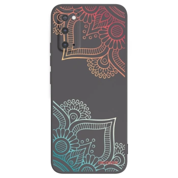 Picasee husă neagră din silicon pentru Samsung Galaxy S20 G980F - Flowers pattern