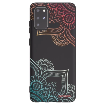 Picasee husă neagră din silicon pentru Samsung Galaxy S20+ G985F - Flowers pattern
