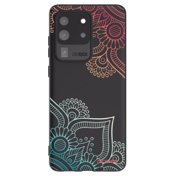 Picasee husă neagră din silicon pentru Samsung Galaxy S20 Ultra 5G G988F - Flowers pattern