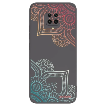 Picasee husă neagră din silicon pentru Xiaomi Redmi Note 9S - Flowers pattern