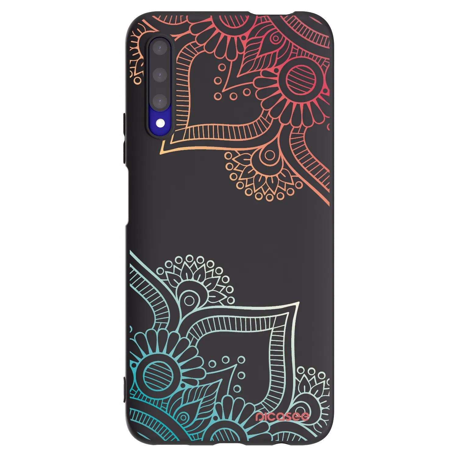 Picasee husă neagră din silicon pentru Honor 9X Pro - Flowers pattern