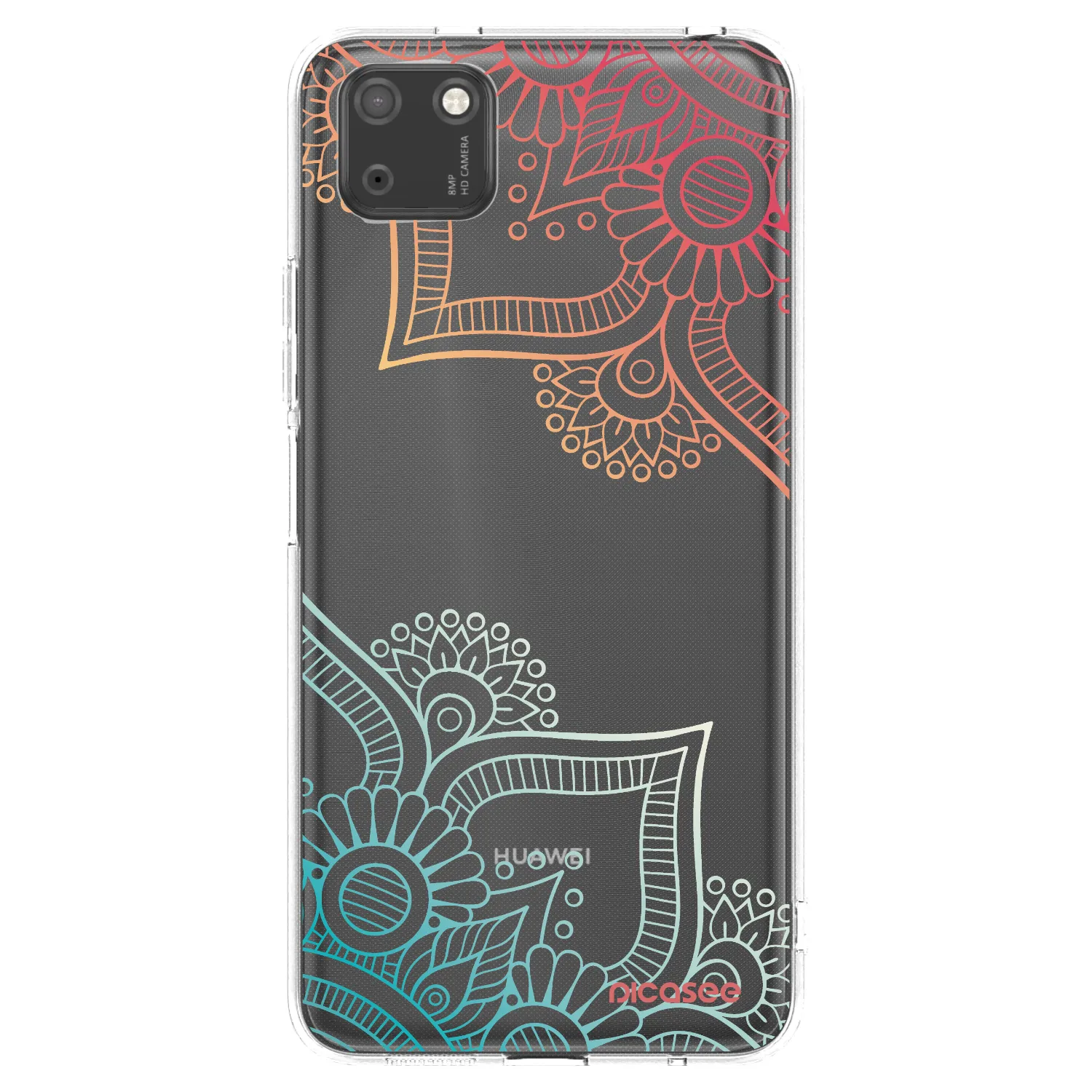 Picasee husă transparentă din silicon pentru Huawei Y5P - Flowers pattern
