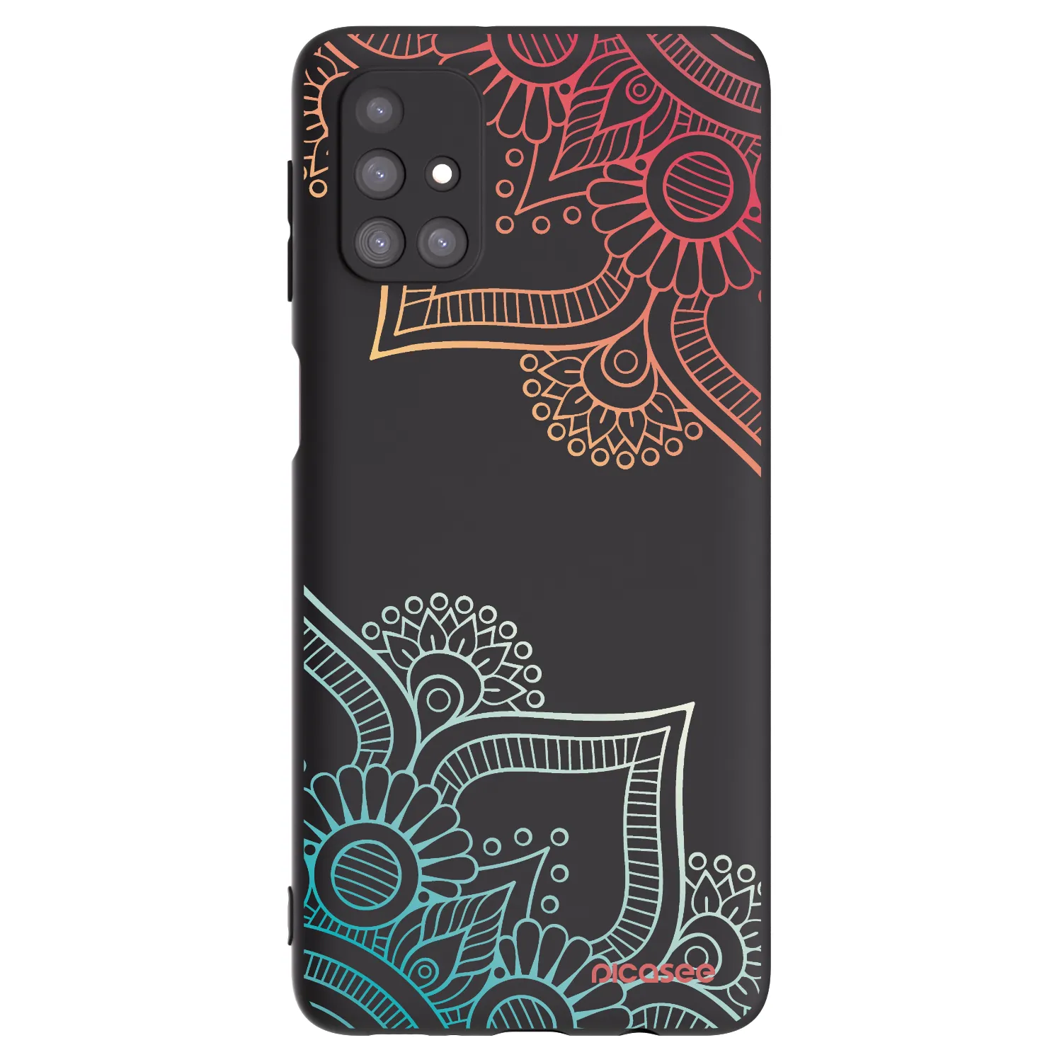 Picasee husă neagră din silicon pentru Samsung Galaxy M31s - Flowers pattern