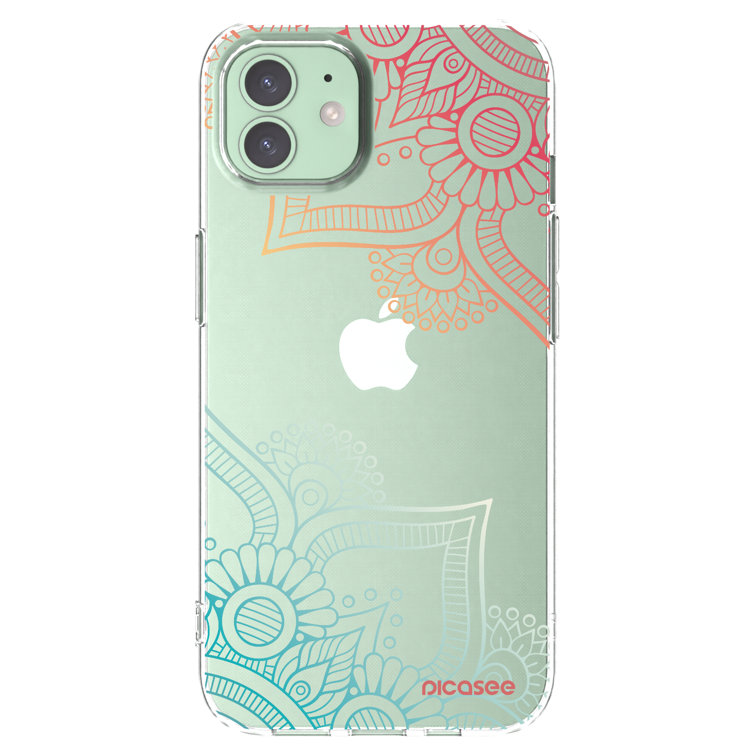 Picasee husă transparentă din silicon pentru Apple iPhone 12 - Flowers pattern