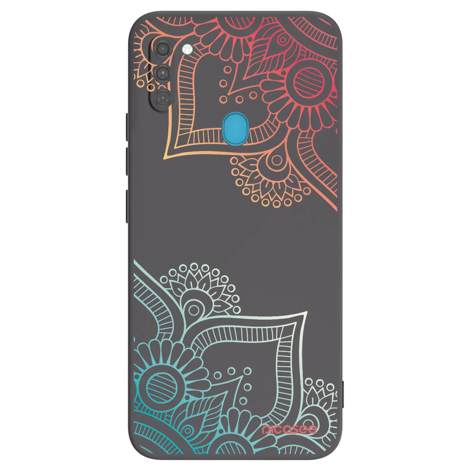 Picasee husă neagră din silicon pentru Samsung Galaxy M11 - Flowers pattern