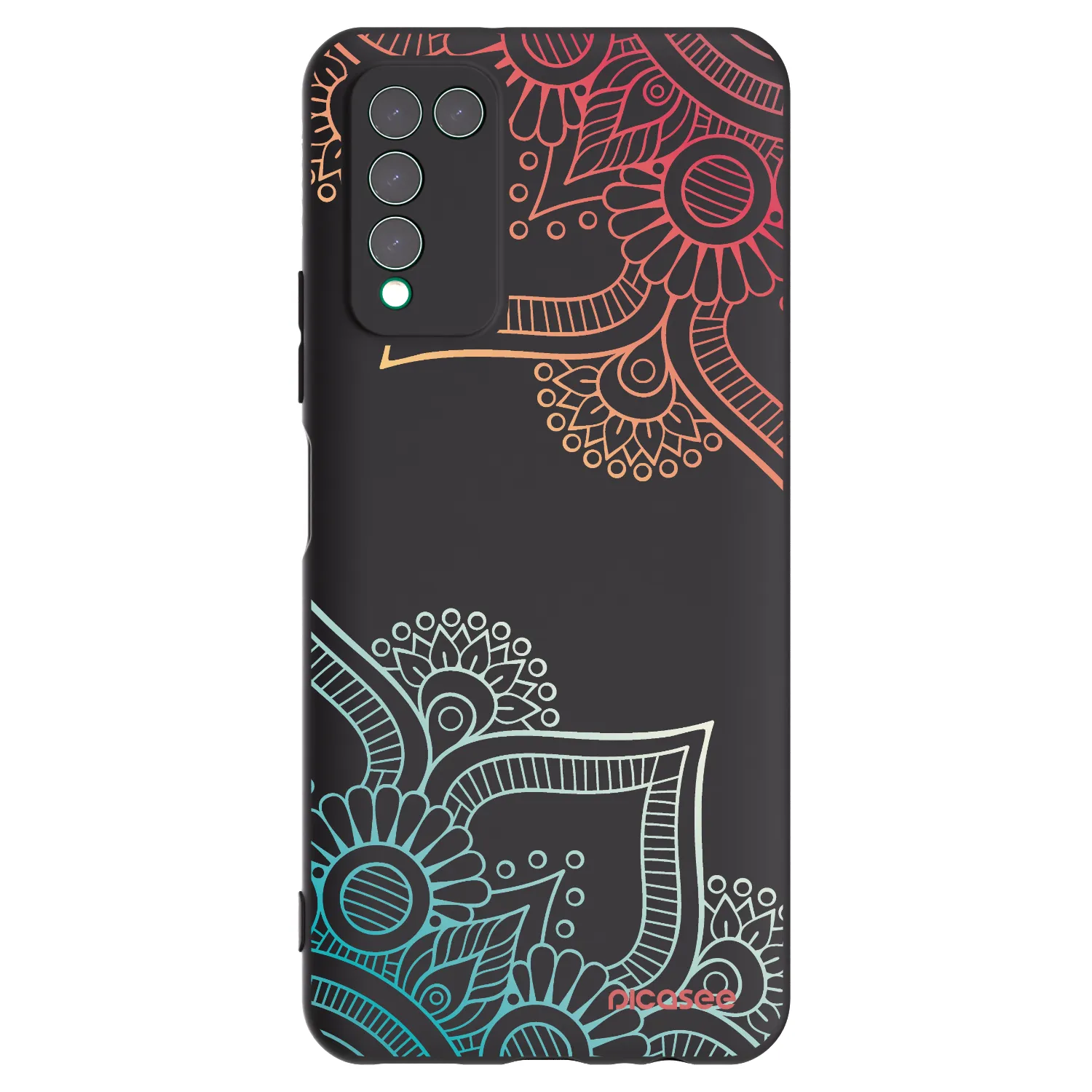 Picasee husă neagră din silicon pentru Honor 10X Lite - Flowers pattern