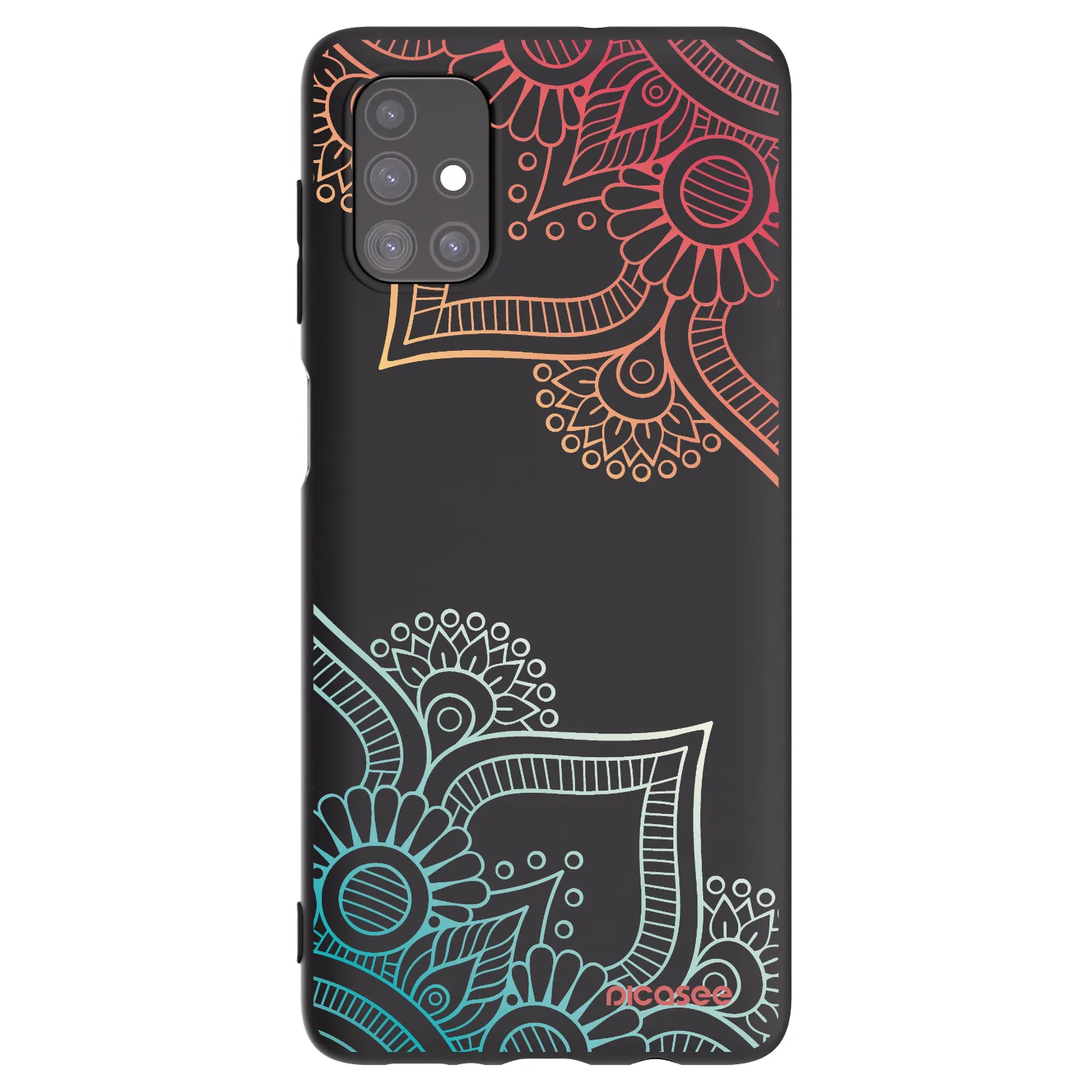 Picasee husă neagră din silicon pentru Samsung Galaxy M51 M515F - Flowers pattern