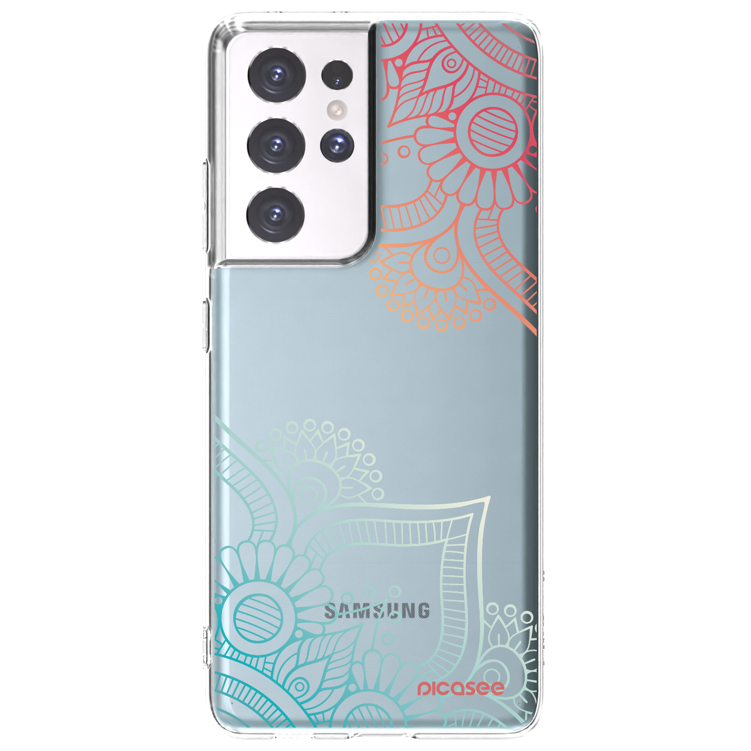 Picasee husă transparentă din silicon pentru Samsung Galaxy S21 Ultra 5G G998B - Flowers pattern