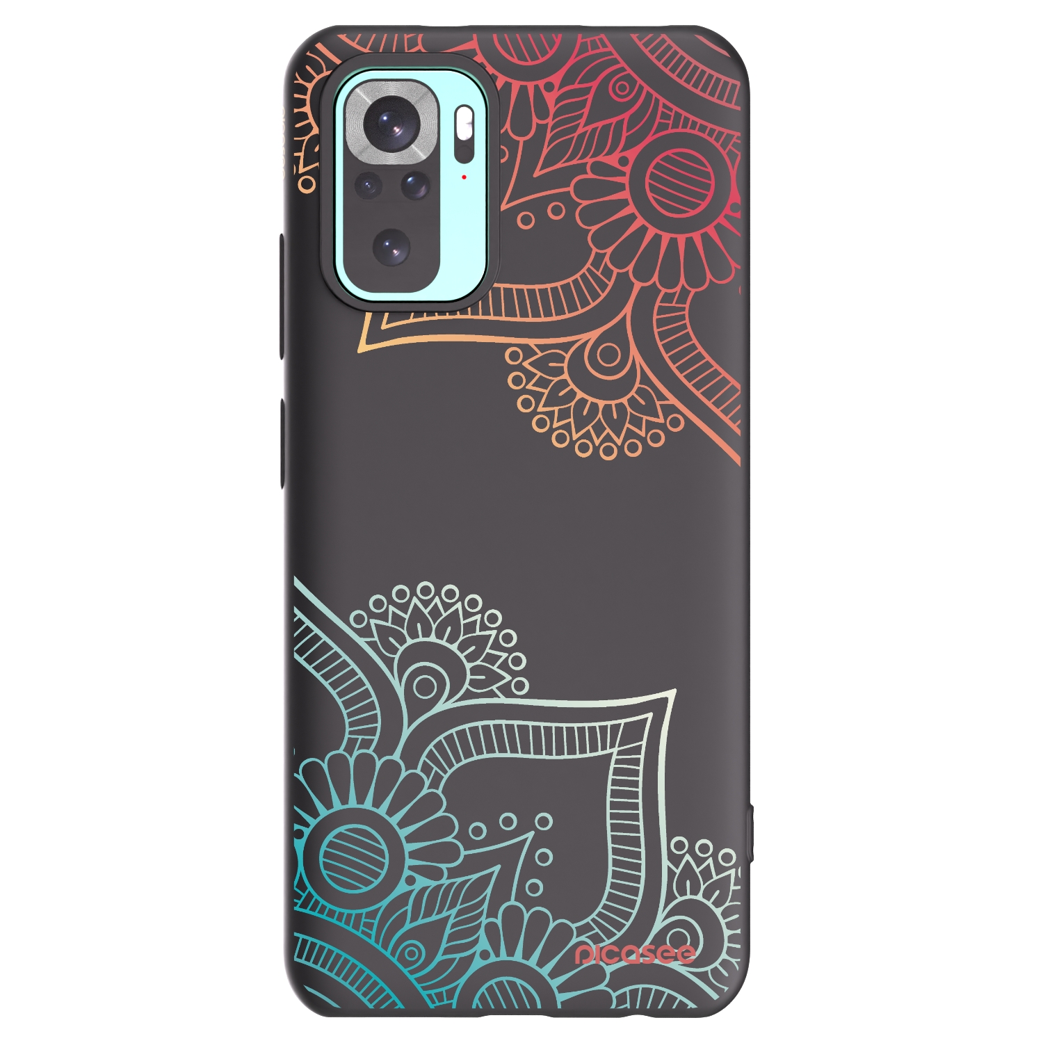 Picasee husă neagră din silicon pentru Xiaomi Redmi Note 10 Pro - Flowers pattern